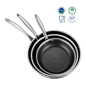 Kitchen Nonstick Hybrid 3ply 18/10 Stainless Steel Honeycomb Fry Pan