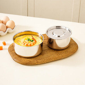 Polished 316 Stainless Steel Microwave Safe Steamed Egg Bowl
