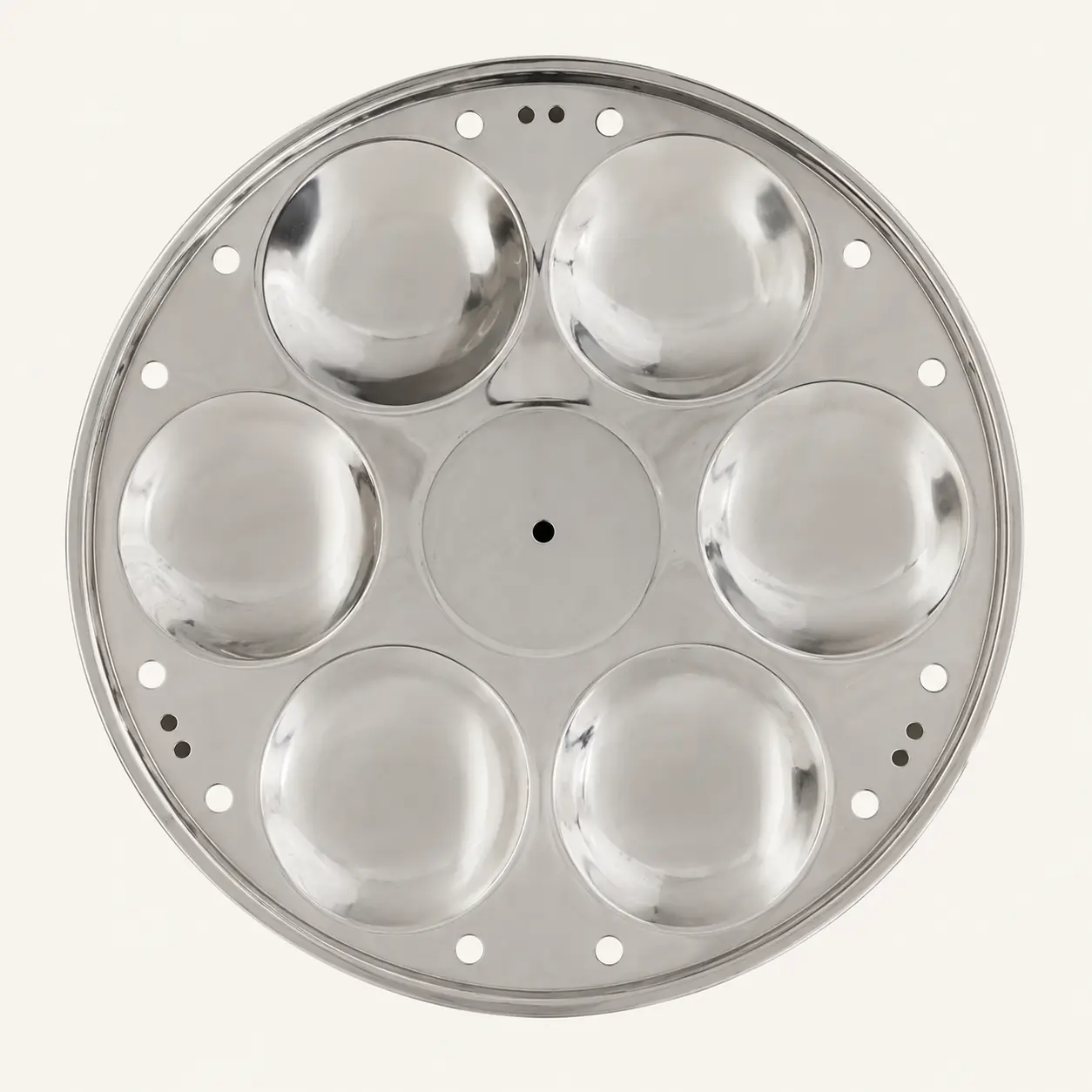 6-Cavity Stainless Steel Idli Plate