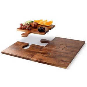 Wooden Cutting Boards Set Of Acacia Wood Large Charcuterie Chopping Boards Set With Puzzle Handles Chopping Boards