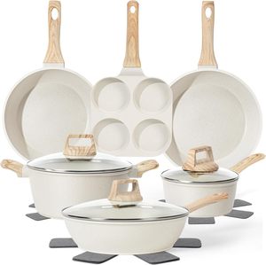 Ceramic Cookware Set 17 Piece Non Stick Non Toxic Pots and Pans