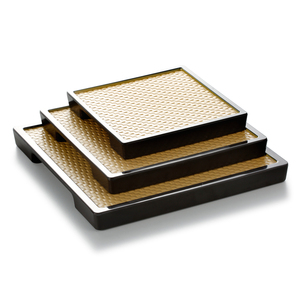 New Rattan Design Square Melamine Serving Tray