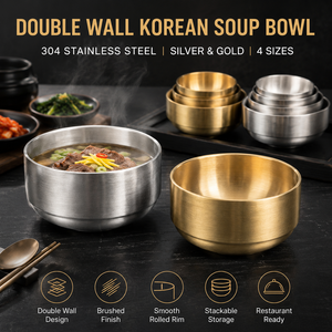 304 Stainless Steel Double Layer Insulated Mixing Bowl Set